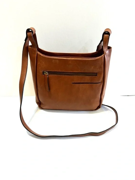 New Super Soft  Woven Leather Crossbody Bag - Tan/Brown - Picture 2 of 13